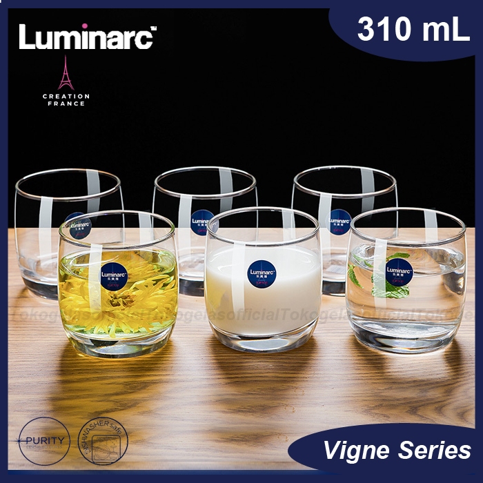 1 SET ISI 6 PCS LUMINARC GELAS WHISKEY VIGNE 310 ML LUMINARC - GELAS KACA - GELAS BEER
