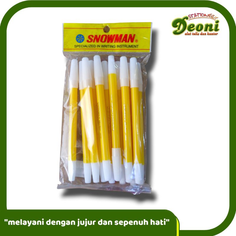 

SNOWMAN Marker Spidol Kecil isi 12 Pcs warna Yellow
