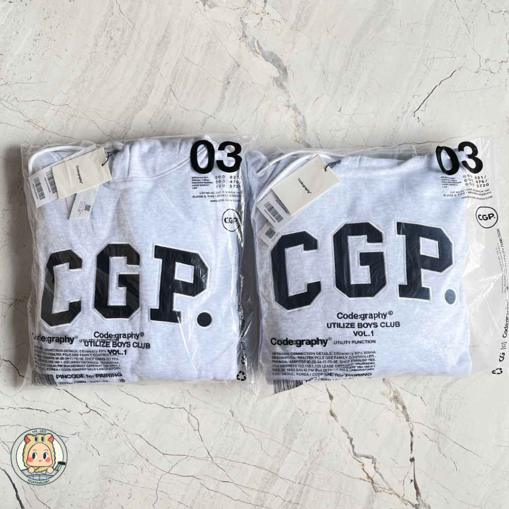 [READY INA] CGP Codegraphy Arch Logo Hoodie Melange Gray Original | Code:graphy Seventeen Hoshi Red 