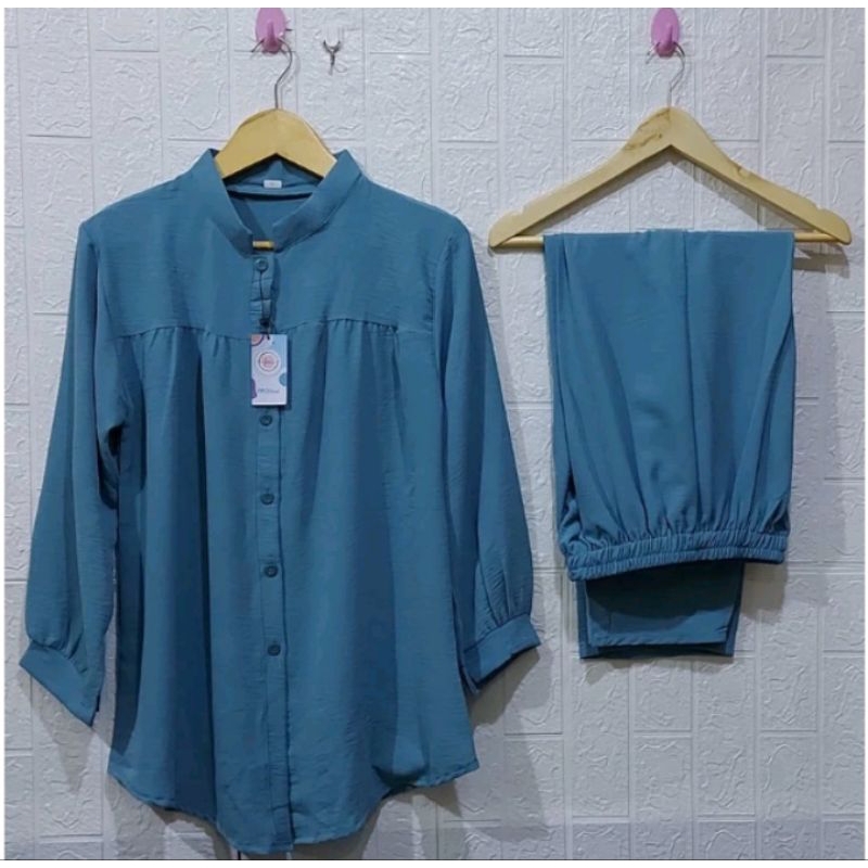 SETELAN CRINKLE WANITA KEKINIAN ONE SET CRINKLE WANITA KEKINIAN