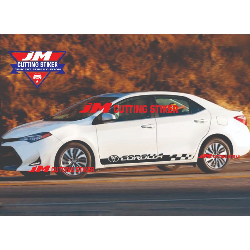 Stiker mobil sedan corolla stiker list body mobil toyota corolla stiker variasi body corolla
