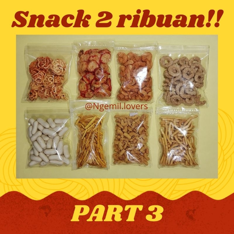

SNACK / CEMILAN MURAH 2 RIBUAN / SNACK KERING MURAH (PART 3)