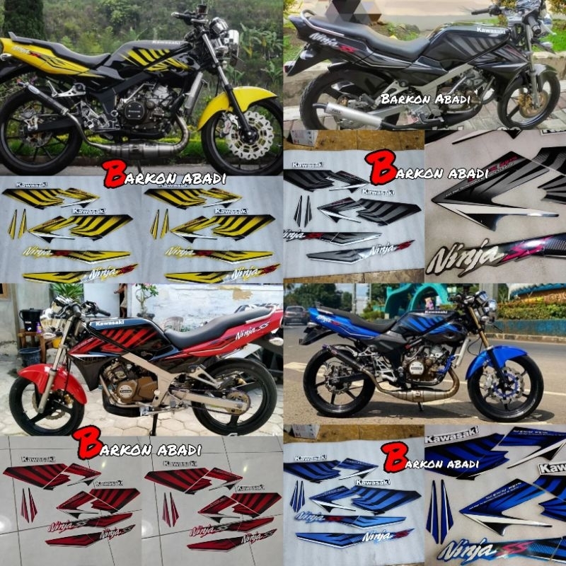 striping stiker NINJA SS 2014 ZEBRA (METALIK) farian warna hitam abu-abu kuning biru merah Hijau put