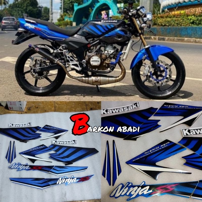 striping stiker NINJA SS 2014 ZEBRA warna biru (METALIK)