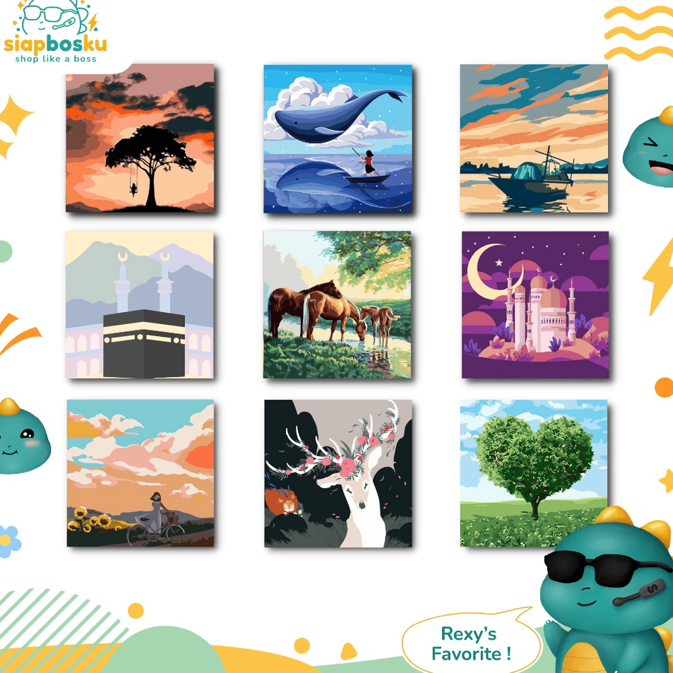 

Bayar Di Tempat PAINT BY NUMBER 20x20 CM AESTHETIC LANDSCAPE KANVAS PAINTING KIT WITH FRAME SIAP LUKIS