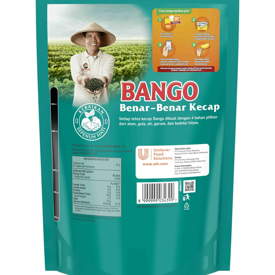 

↔✢❅ Bango Kecap Manis Pouch 1.52Kg - 3 Pouch