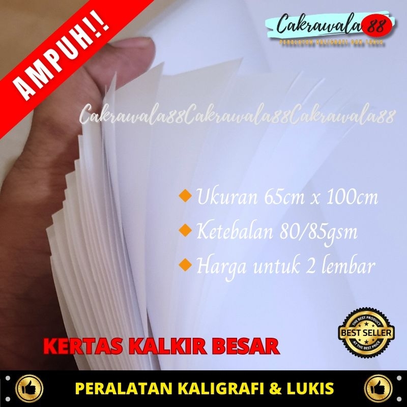

KERTAS KALKIR 80/85gsm Ukuran 65cm x 100cm (2 lembar) Baca Deskripsi