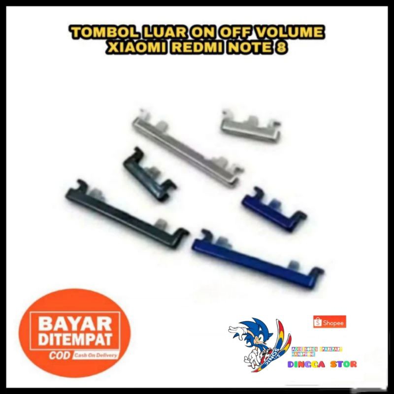PERNIK TOMBOL LUAR POWER ON OFF VOLUME XIAOMI REDMI NOTE 8 ORIGINAL
