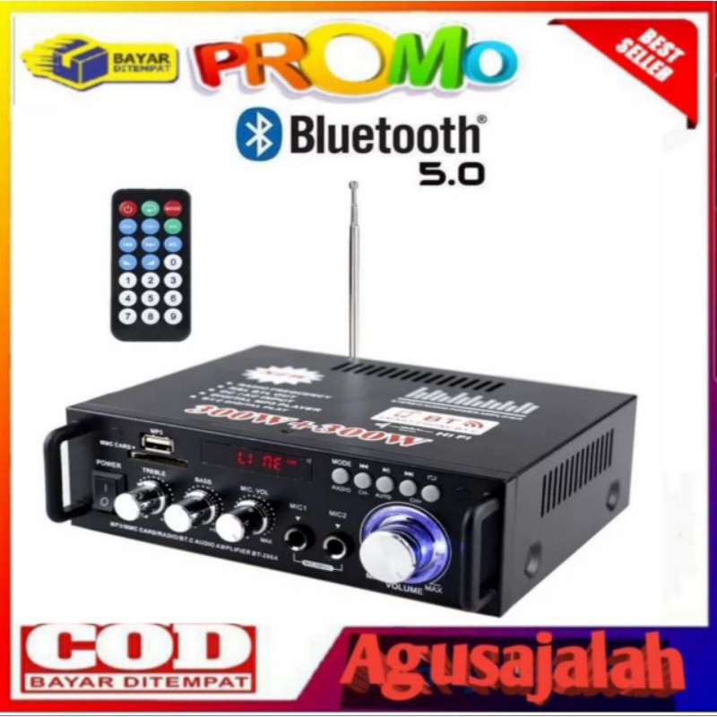 COD Taffware Bluetooth EQ Audio Amplifier Home Theater FM 600W  BT 298A / Ampli karaoke lengkap mura