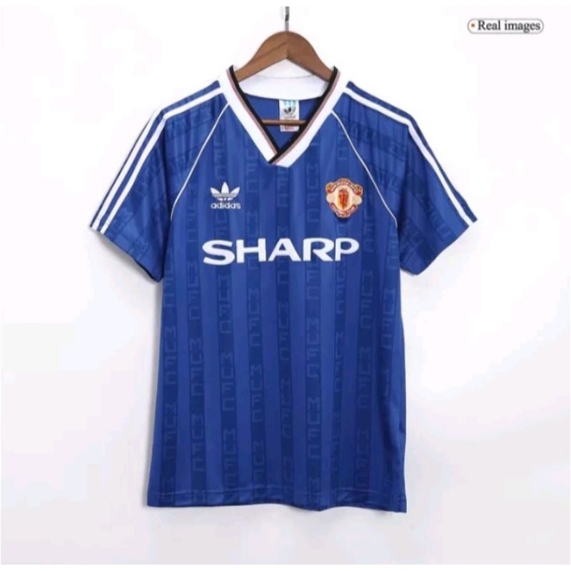 BAJU BOLA JERSEY MU RETRO 1988 1990RETRO BIRU  1988 1990 JERSEY RETRO MU