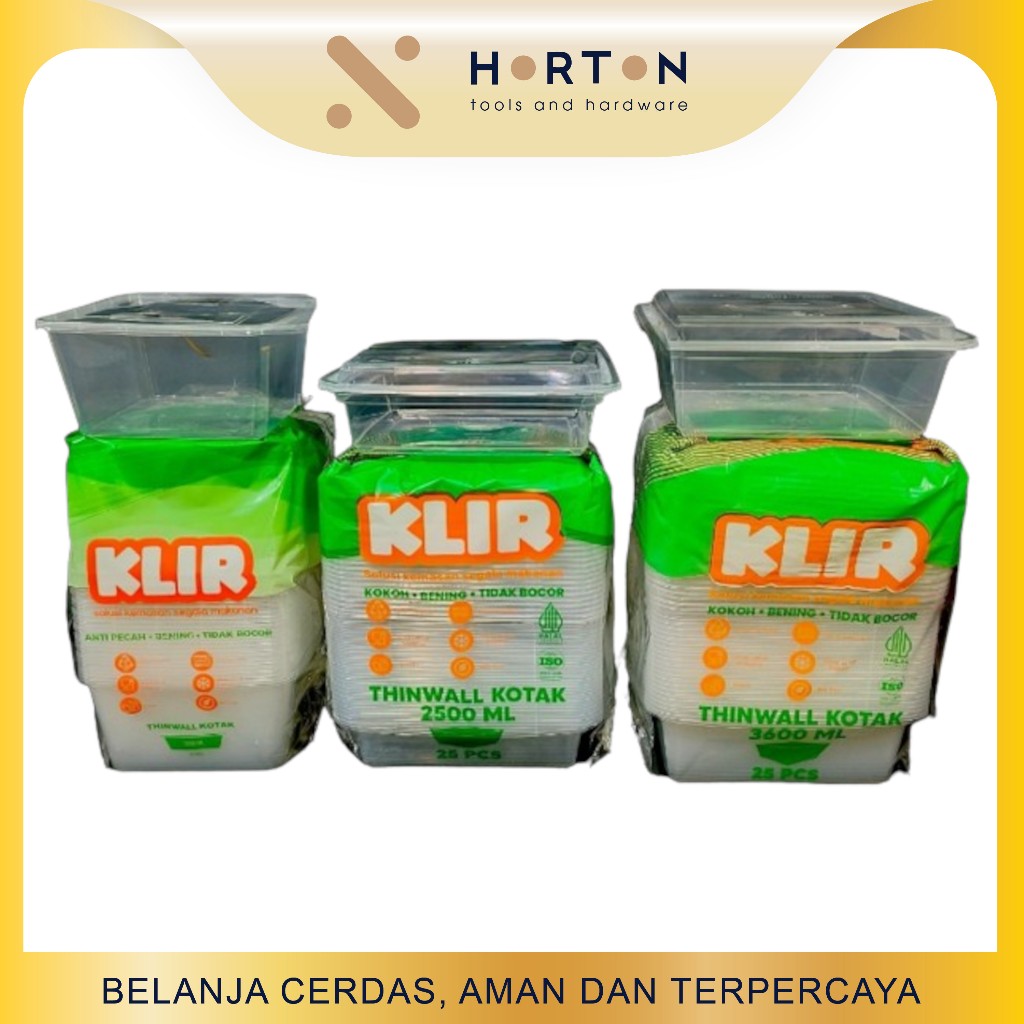 Thinwall Kotak Makan Plastik Tebal / Food Container Persegi Empat