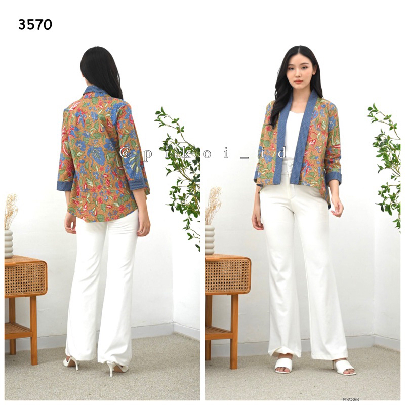 Termurah Outer Batik Wanita / Blazer Batik Modern / Baju Batik Cewek Murah / Atasan Batik Seragam