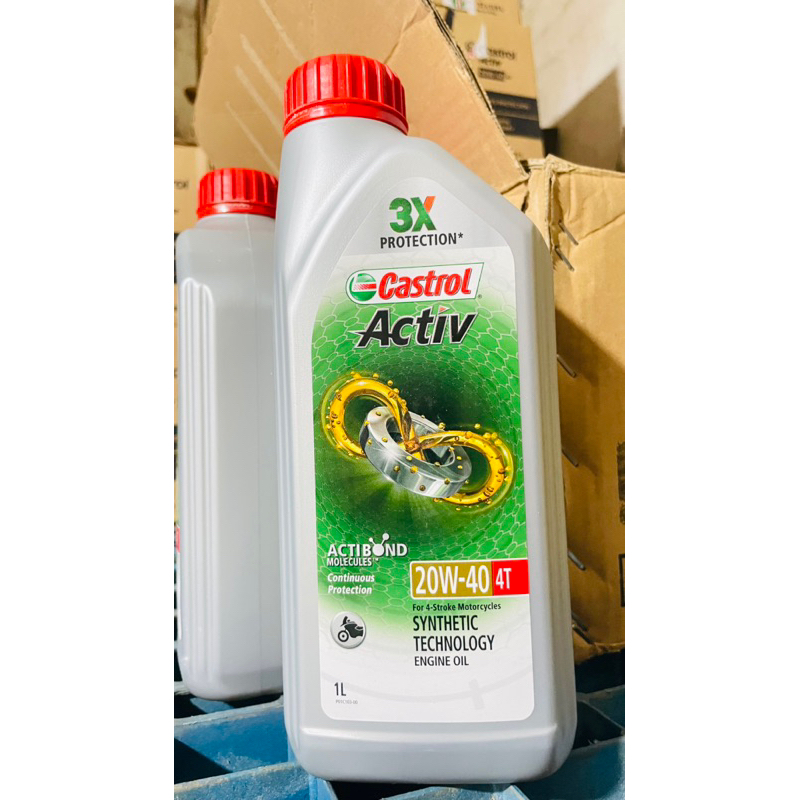 OLI MESIN MOTOR CASTROL ACTIV 4T 1 LITER ACTIBOND API SL JASO MA2 ASLI