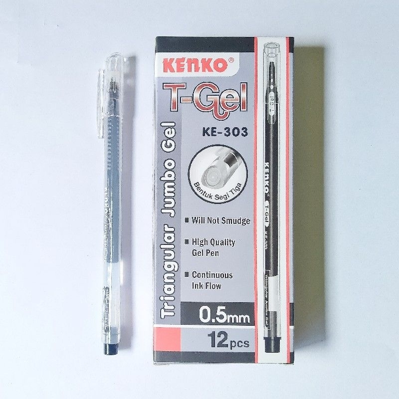 

Pulpen Ballpoint Kenko T-Gel KE-303 Triangular Jumbo Gel 0.5mm