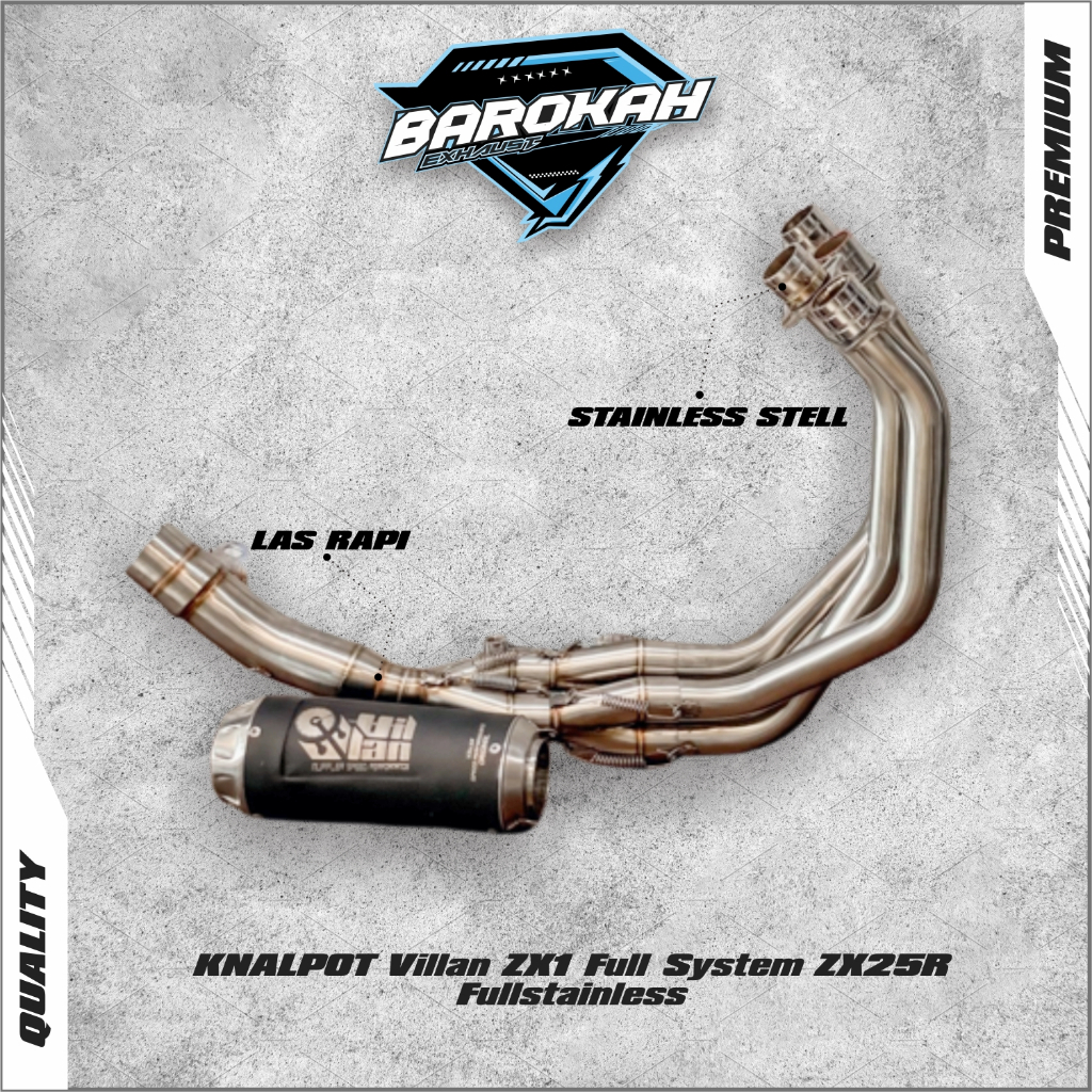 KNALPOT Villan ZX1 Full System ZX25R Fullstainless