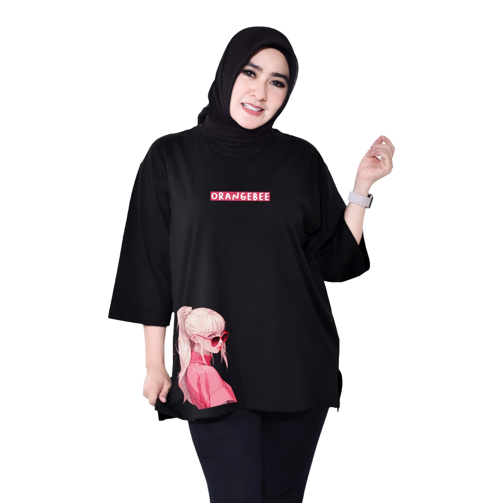 Kaos Oversize Wanita/Kaos Wanita/kaos cewek/Oversize/OrangeBee/OS-095