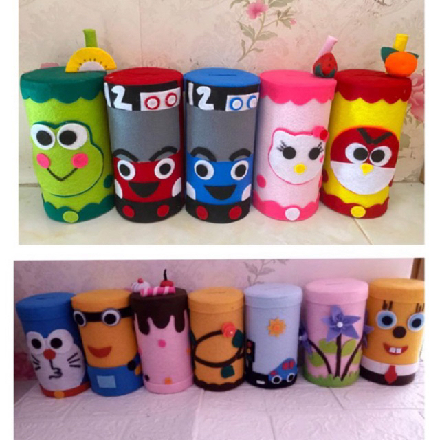 Celengan flanel karakter / celengan karakter / celengan anak / souvenir