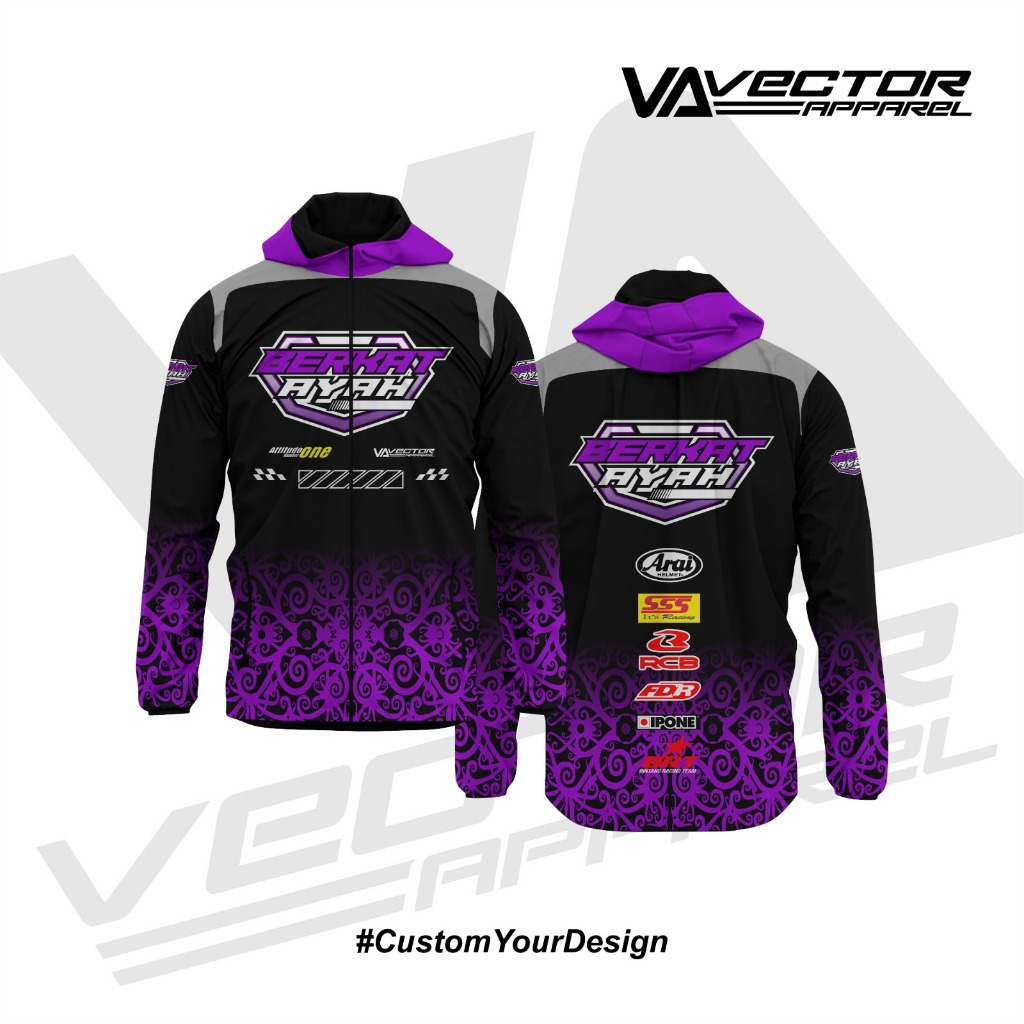 JAKET RACING/PARASUT WATERPROOF/ BEBAS DESIGN SUKA-SUKA