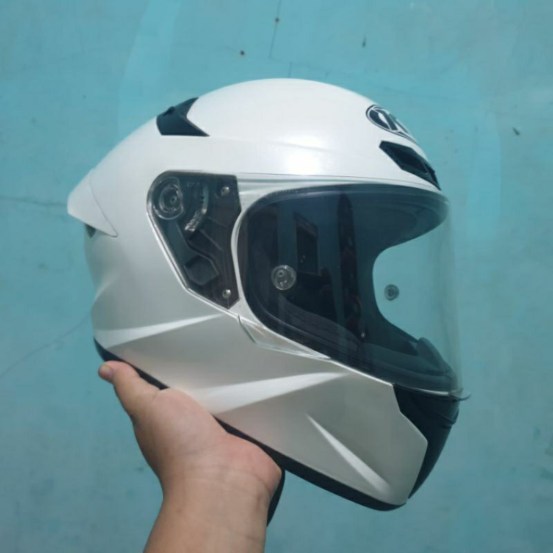 KYT TT COURSE PUTIH GLOSS BEKAS TERMURAH