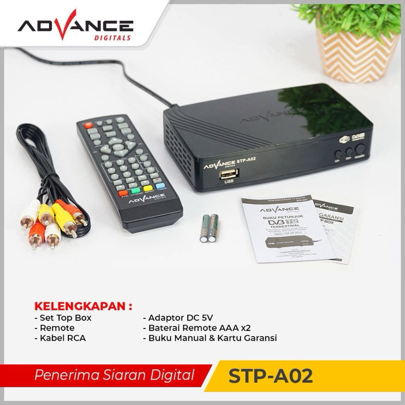 Set Top Box Advance STP-A02 STB Full HD Siaran TV Digital DVB T2 - Tuner WIFI Youtube STP A 02 / STB