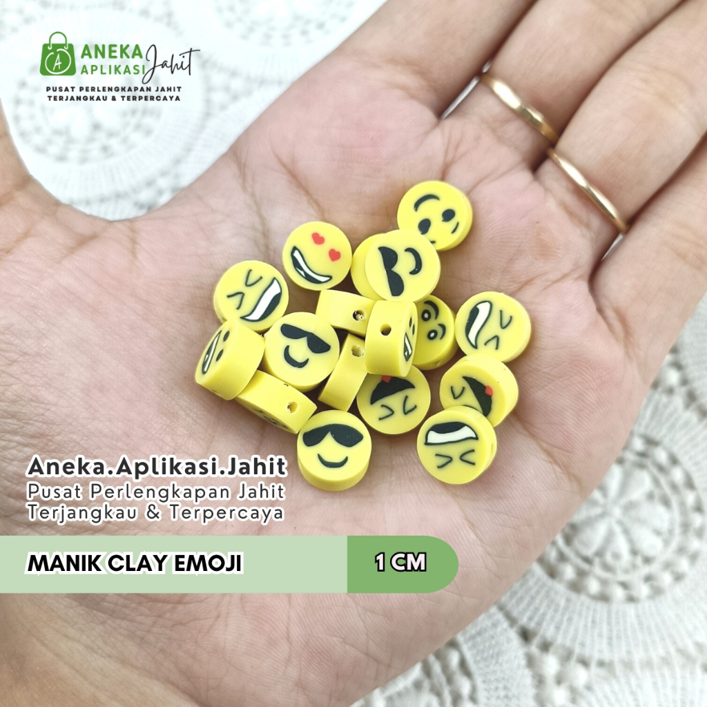 10 PCS MANIK MOTE CLAY EMOJI / SMILE - 1 CM