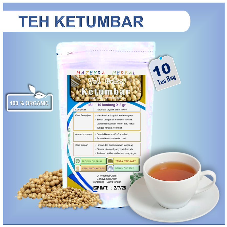 

teh Ketumbar herbal obat jantung koroner stroke penyumbatan pembuluh darah otak rematik kesemutan kebas reumatik asam urat darah tinggi isi 10pcs