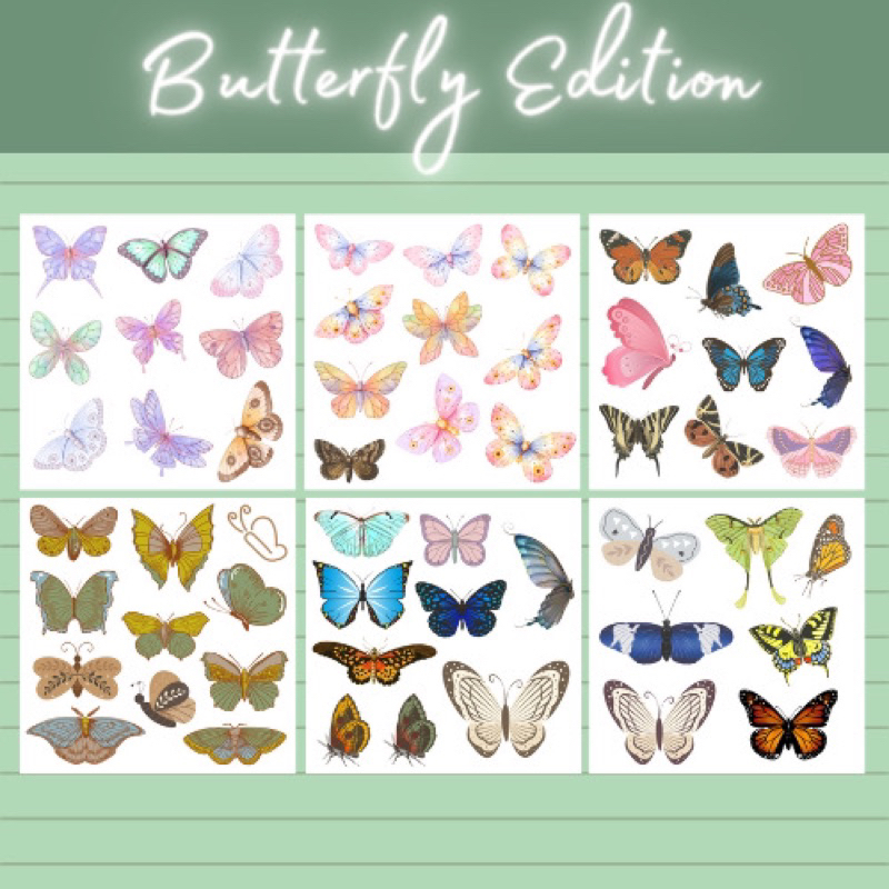 

[B396] Butterfly stickers | stiker kupu-kupu | stiker untuk journal