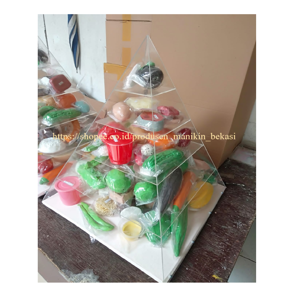 PIRAMIDA FOOD MODEL 50 ITEM /  FOOD MODEL PIRAMIDA / 4 SEHAT 5 SEMPURNA
