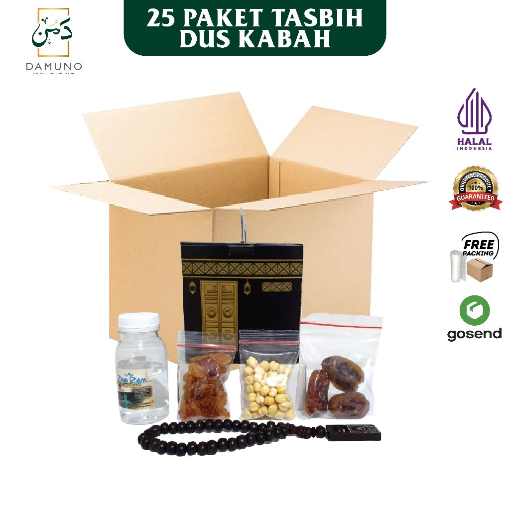 

Paket oleh oleh haji dan umroh + tasbih kayu 25 pcs