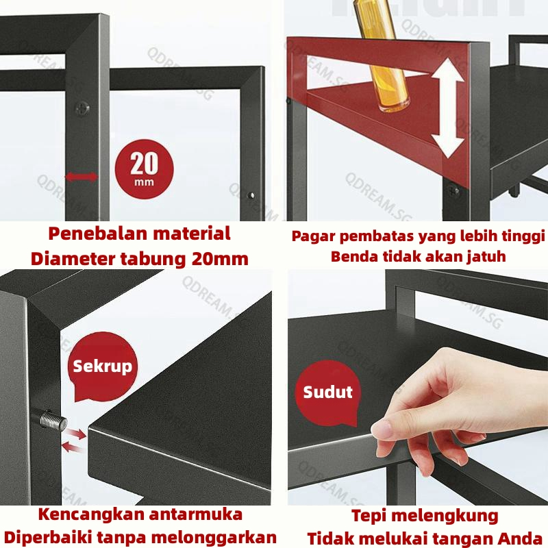 Ukuran yang Dapat Ditarik/Rak penyimpanan Microwave｜Rak Bumbu Dapur Portable｜Rak Microwave Serbaguna ｜Rak Dapur Multifungsi｜Rak Oven storage box Serbaguna