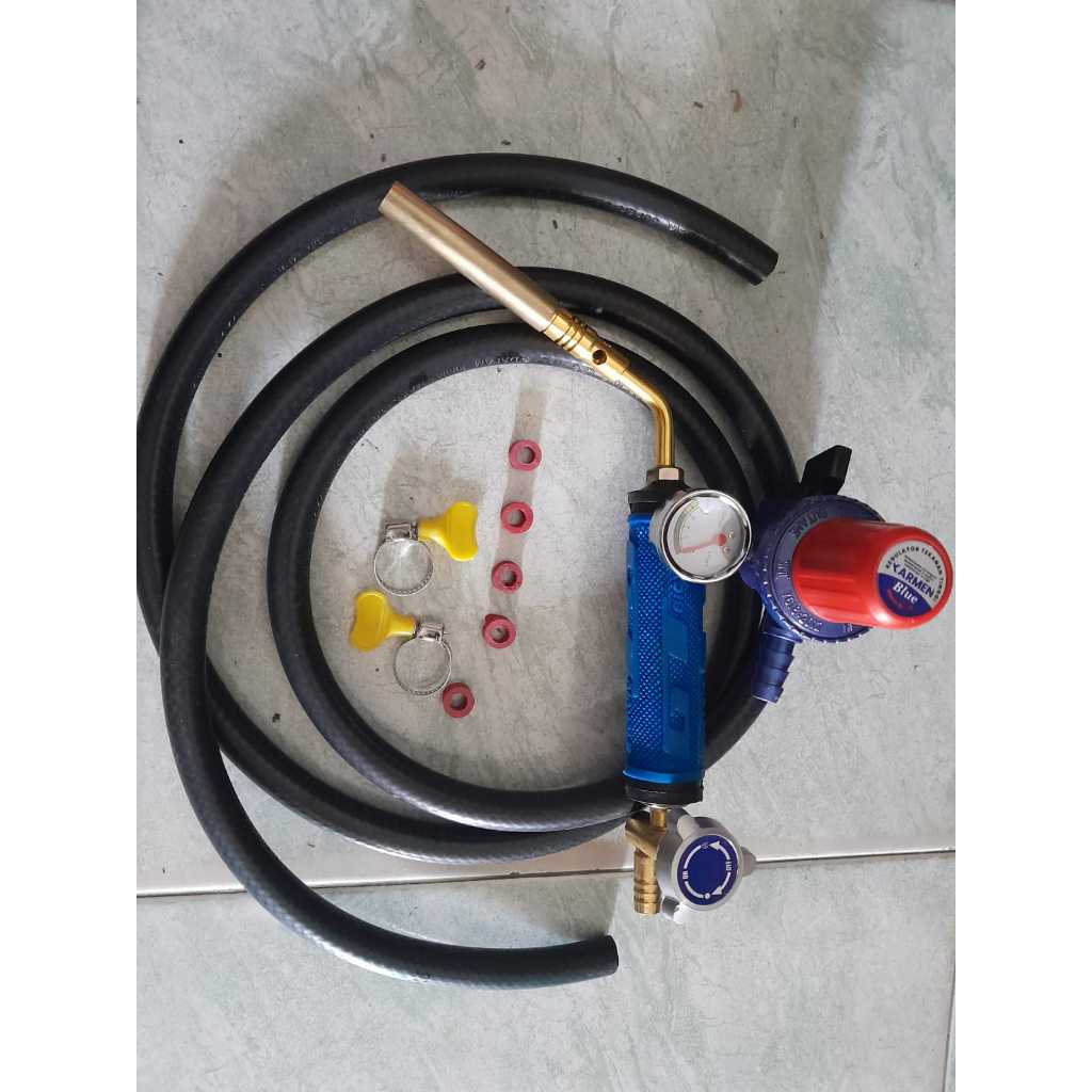 Kompor las Kuningan set - kompor las kapiler - las sepuh emas perak