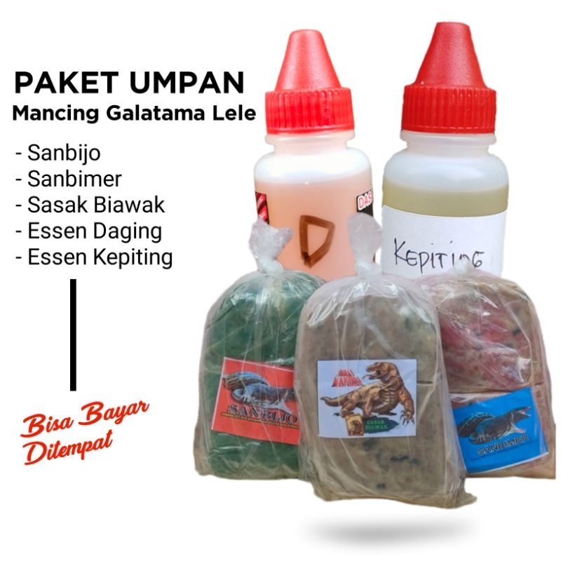Paket Umpan Olahan Galatama Lele Siap Pakai Sanbijo - Sasak Biawak - Sanbimer - Essen Daging - Essen