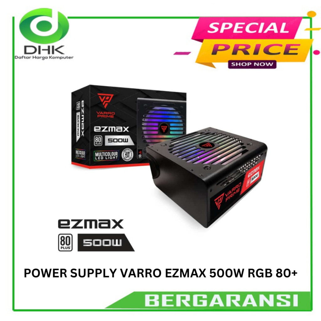 POWER SUPPLY VARRO EZMAX 500W RGB 80+