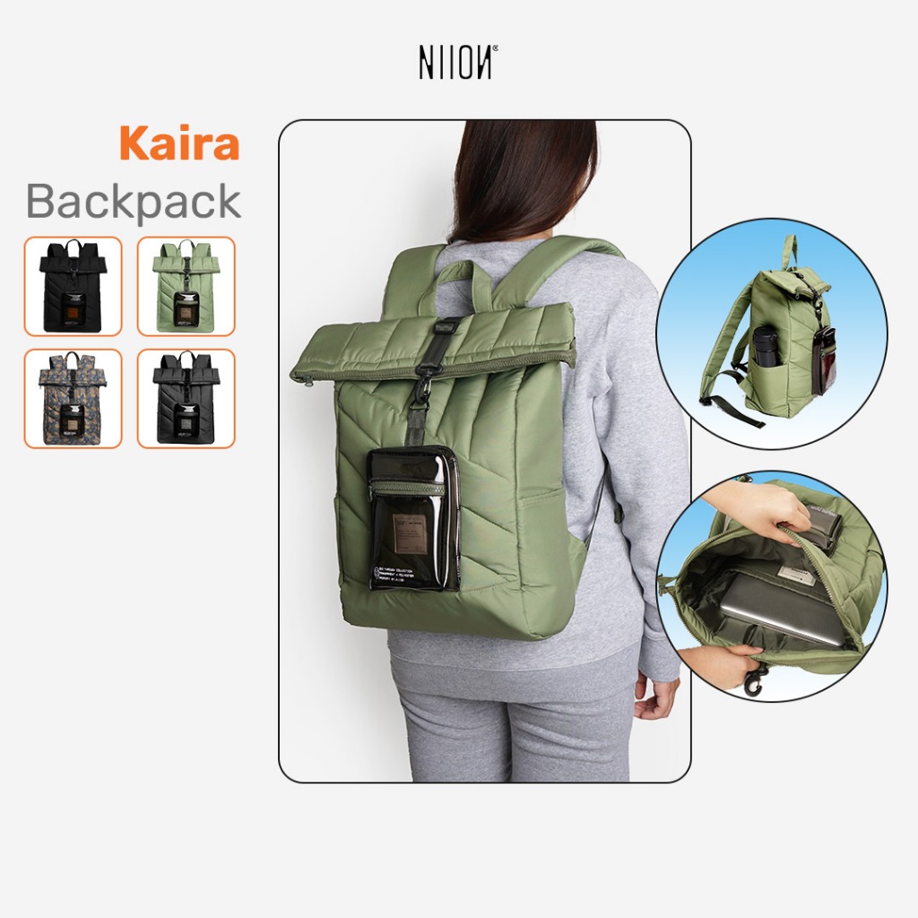Niion Kaira Laptop Backpack / Tas Ransel Laptop 15inch Wanita Pria