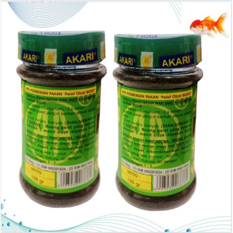 MAKANAN IKAN OBAT AKARI AA BIOVIT 100gr