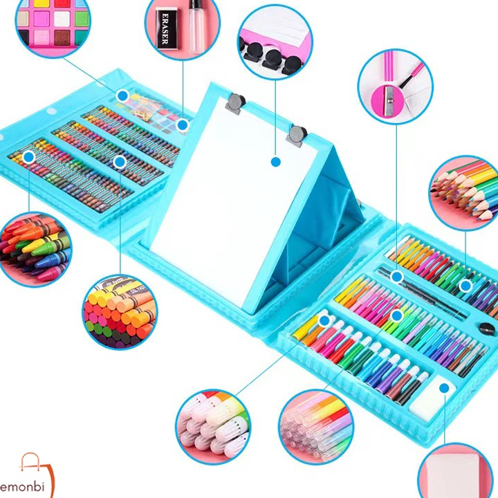 

Stock Banyak Crayon Anak Pengasah 208pcs Set Alat Menggambar Melukis Anak-anak Crayon Cat Air Pensil ☍✭✽