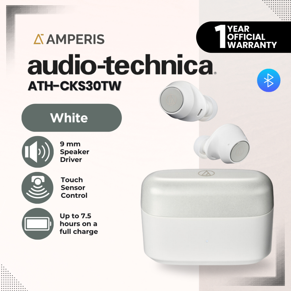 Audio Technica ATH-CKS30TW TWS Earbuds Earphone - White