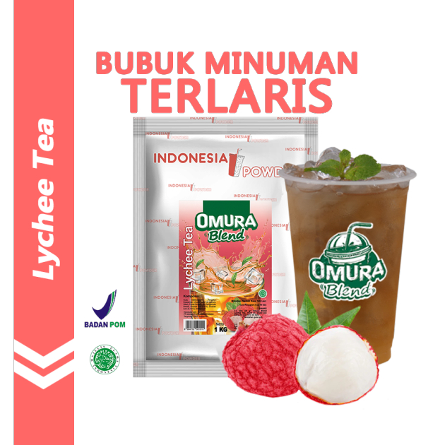 

OMURA Blend Bubuk Minuman Premium Rasa Lychee Tea / Teh Leci Powder Drink 1 Kg Omura Powder