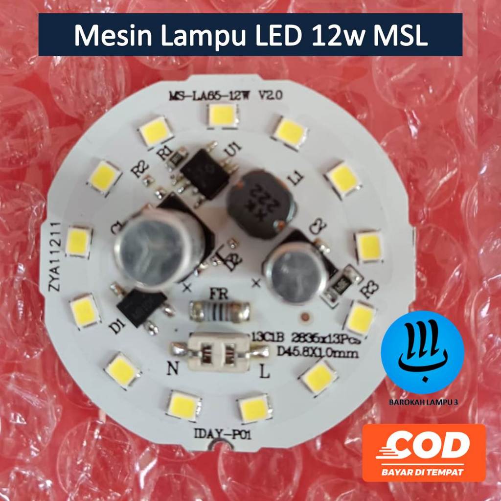 [NEW] PCB Lampu LED AC / Mesin Lampu LED AC / 12w Nyala Putih Terang / 12 Watt / PCB Lampu LED / MSL