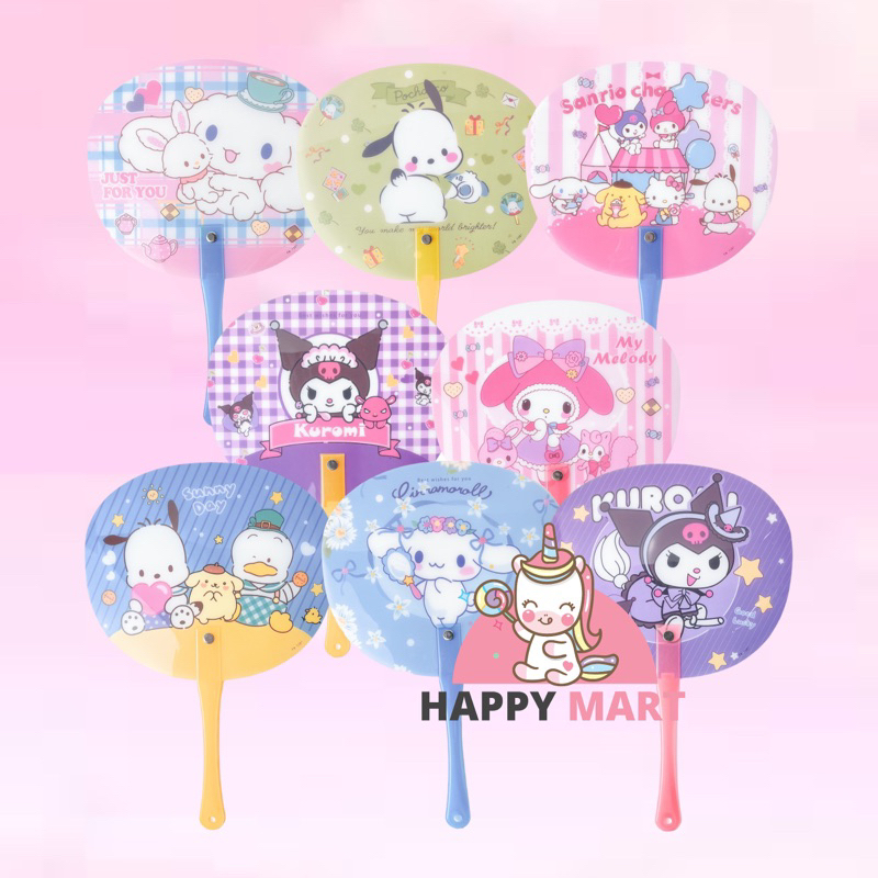 Kipas tangan motif sanrio GEN 2 kuromi / melody / cinnamoroll
