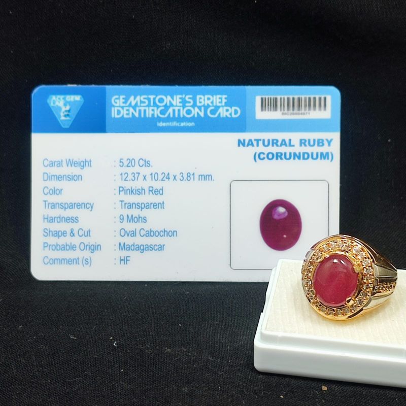 CINCIN PRIA BATU OVAL ASLI NATURAL BERSERTIFIKAT LAB RING PERAK BANGKOK 926 MEWAH