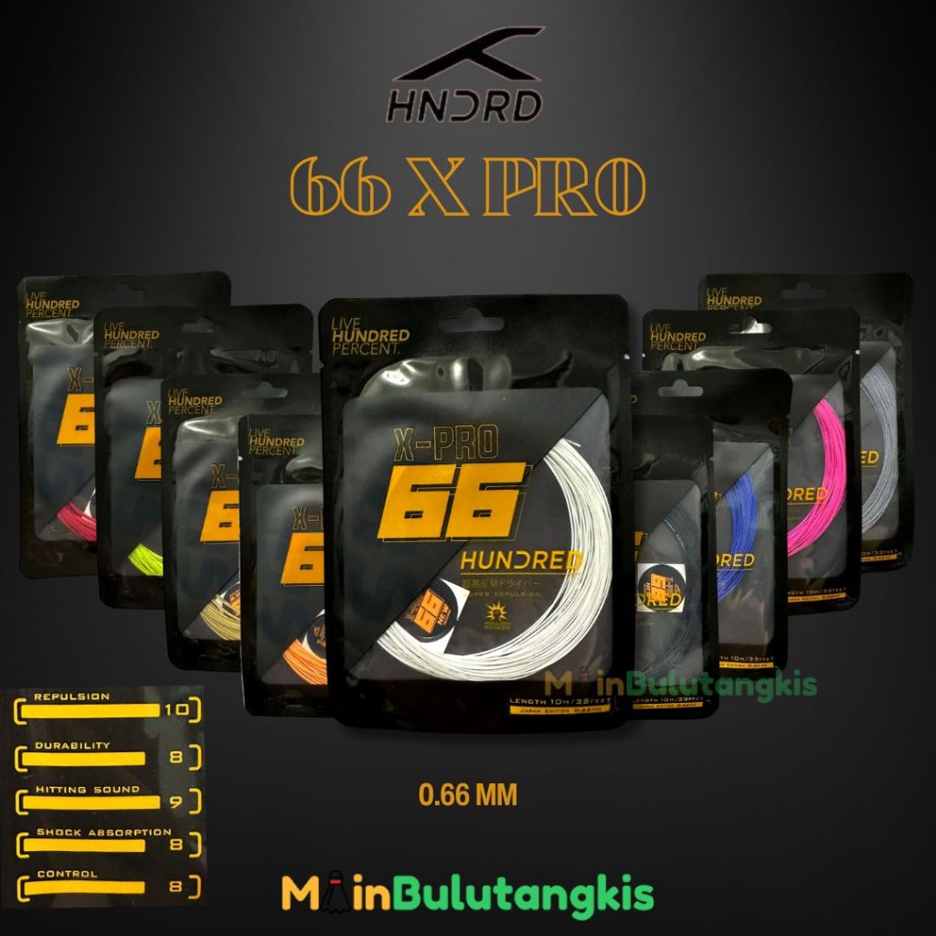 Senar Raket Badminton Hundred 66X PRO/ 66 X PRO Original