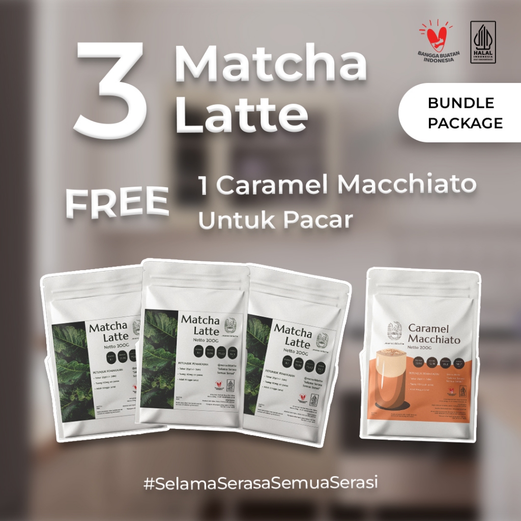 

3 Matcha Latte + 1 Caramel Macchiato 200G by Meraciklatte