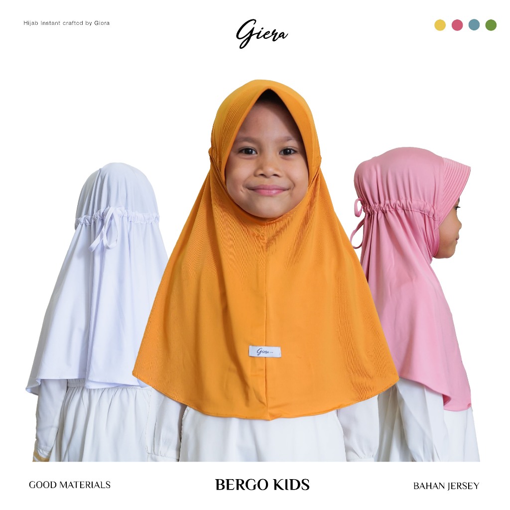 GIERA Kerudung Anak 3 Tahun Keatas Hijab Anak Instan Bergo Jersey