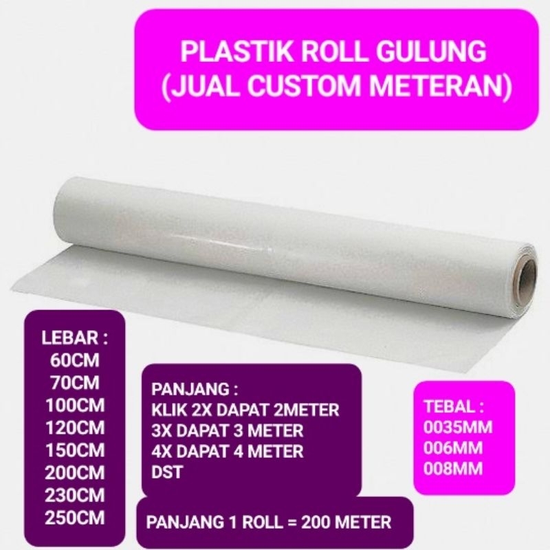 POLYMAILER ROLL PUTIH SUSU JUMBO 100cm & 150cm | Plastik PE rol meteran warna putih susu glosy | pol