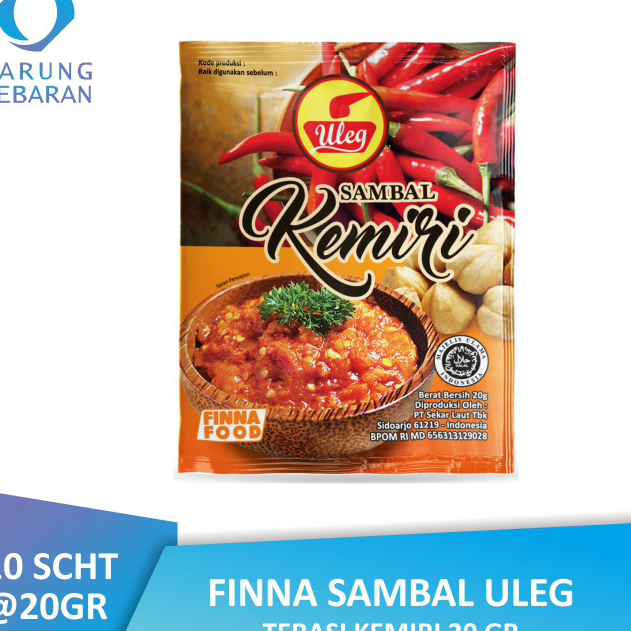 

Ready Stock Finna Sambal Uleg Kemiri Sachet (10 x 20gr) ➢☋★✭