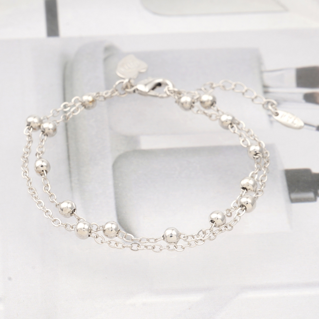 Hyl Jewelry 413B Gelang  Wanita Stainless Bangle Bracelet Terbaru Anti Karat Dan Keroncong Lilit Asli Silver Terbaru Tdk Luntur Selamanya Lapis Emas Original Pria Ori Import