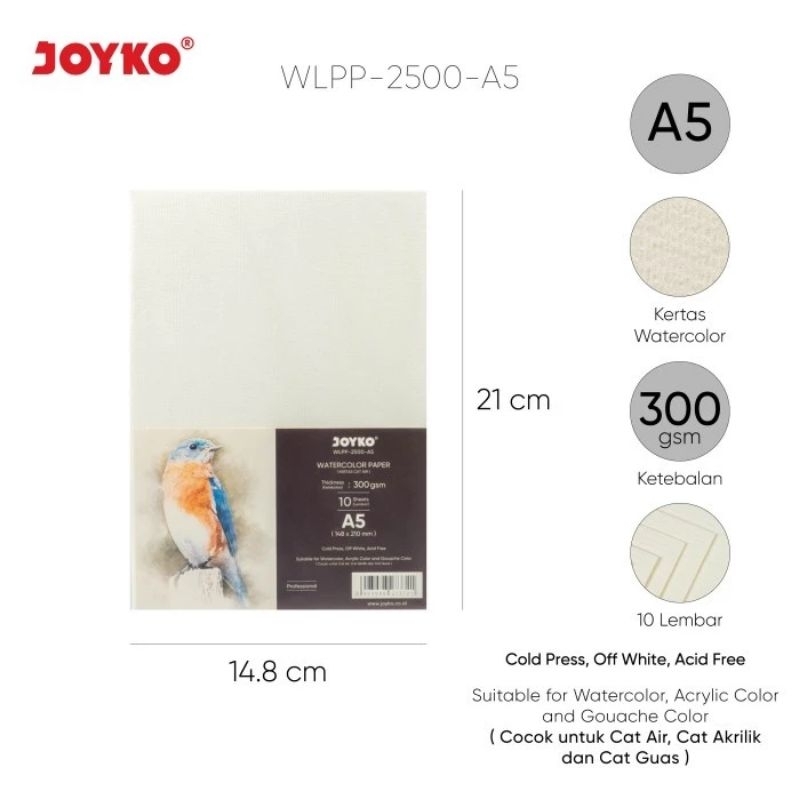 

Kertas Cat Air Joyko WLPP-2500 / Watercolor Paper 300gsm (10 lembar)