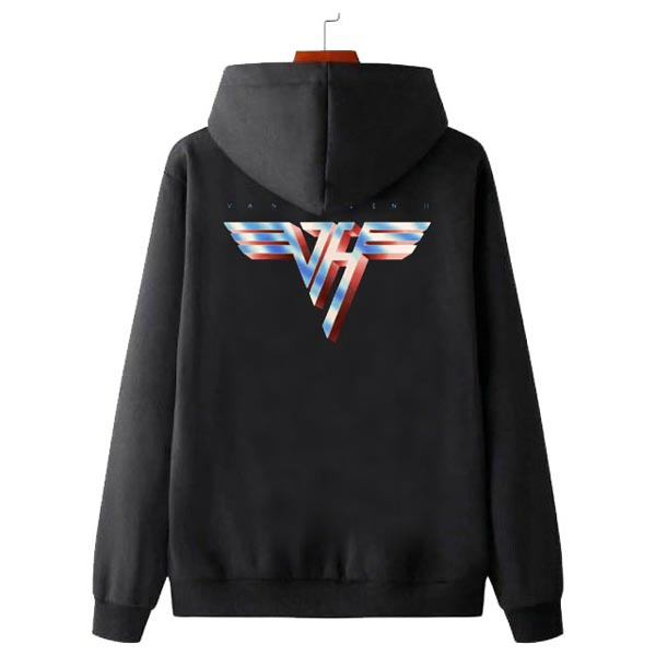 Jaket Hoodie Logo Van Halen Hoodie Sweater Bahan Cotton Fleece