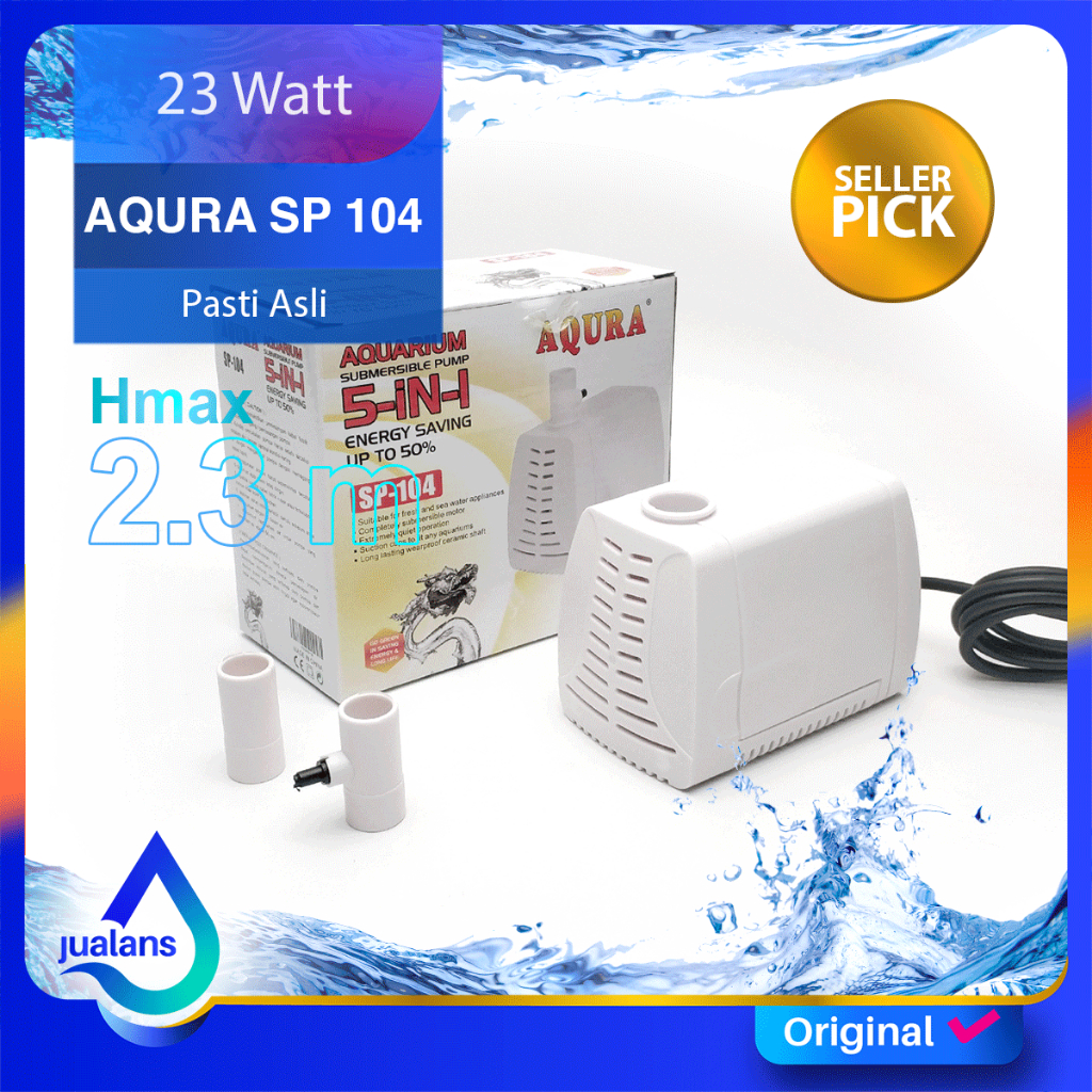 AQURA SP 104 Pompa Aquarium Celup Kolam Koi 2500 L/H